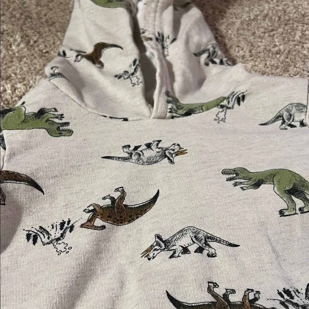 Kids Dinosaur Print sweat outfit -tan and Green